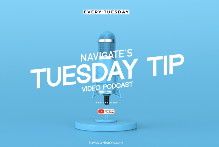 #TuesdayTip video podcast graphic with a blue microphone